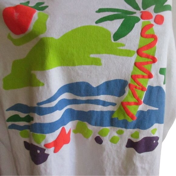 Vintage Women's T-shirt OSFA Gitano Single Stitch Swimwear Beach Oversize USA Lg - Picture 5 of 9